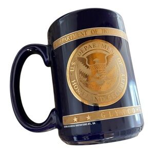 Mug, Department of Homeland Security, ICE Agent, Glynco, Ga., Blue & Gold, New.